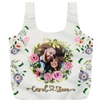Personalized Floral wreath Love Photo Name Recycle Bag Full Print Recycle Bag (XXXL) Back