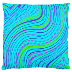 Pattern Swirl Pink Green Aqua 16  Baby Flannel Cushion Case (two Sides)