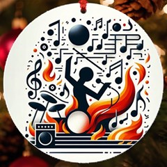 Abstract Drummer Uv Print Acrylic Ornament Round