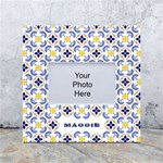 Personalized Traditional Tiles Pattern Any Text Name Box Photo Frame White Box Photo Frame 4  x 6  Front
