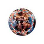 Personalized Colorful Frame Photo Rubber Coaster (Round) Rubber Coaster (Round) Front