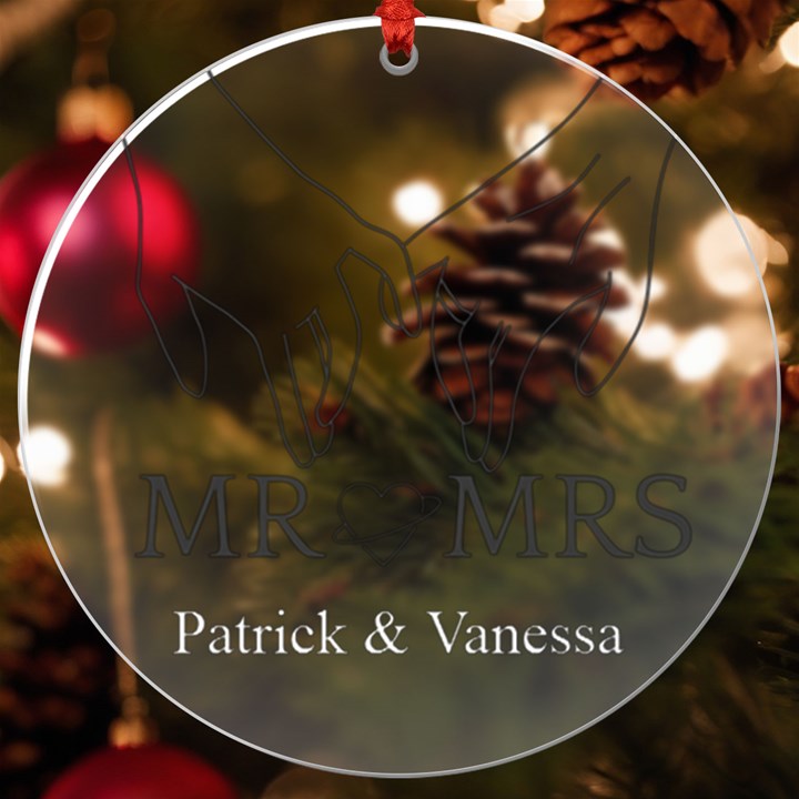 Personalized Name Hand Love UV Print Acrylic Ornament Round UV Print Acrylic Ornament Round