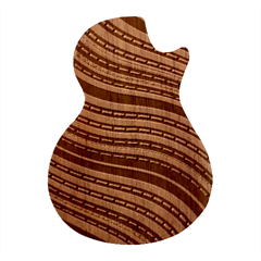 Waves Pattern Abstract Neutrals Guitar Shape Wood Guitar Pick Holder Case And Picks Set