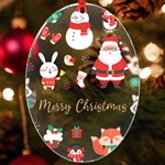 Personalized Christmas Illustration Any Text UV Print Acrylic Ornament Oval UV Print Acrylic Ornament Oval Front