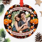 Personalized Thanksgiving Photo Round Ornament Round Ornament (Two Sides) Back