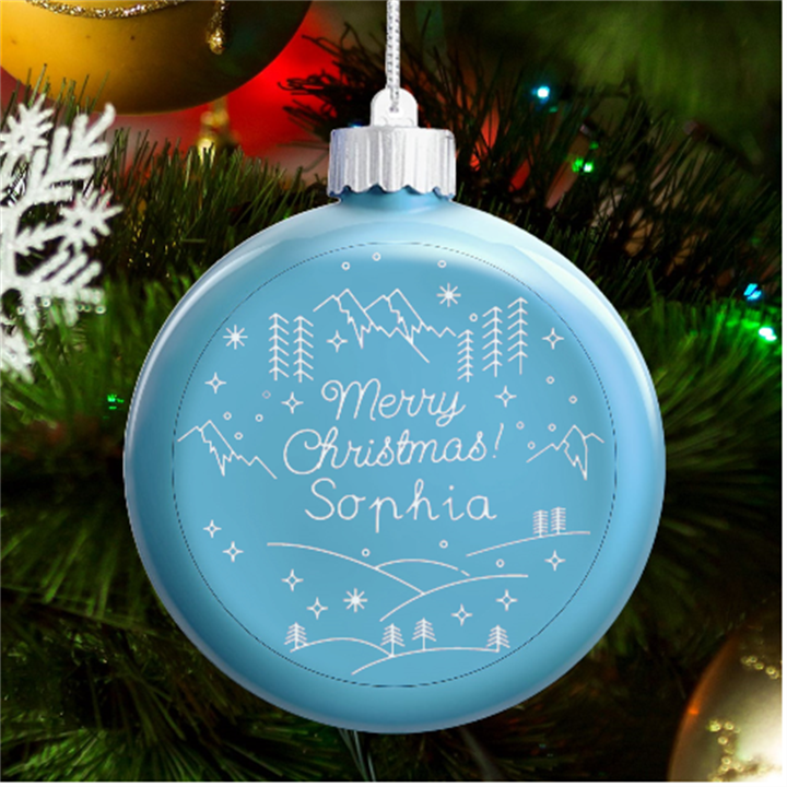 Personalized Christmas Any Text Name Led Glass Round Ornament LED Glass Round Ornament