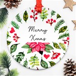 Personalized Photo Any Text Christmas Round Ornament Round Ornament (Two Sides) Back