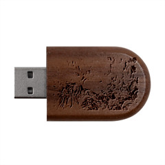Melting Patterns Wood Oval Usb Flash Drive