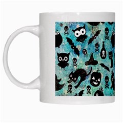 Ghosts Owls Pumpkins White Mug