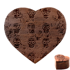 Sugar Skulls - Floral Heart Wood Jewelry Box