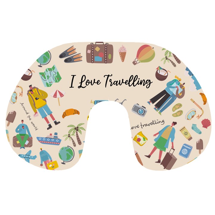 Personalized Name Any Text Love Travel Travel Neck Pillow Travel Neck Pillow