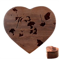 Pink Roses Heart Wood Jewelry Box