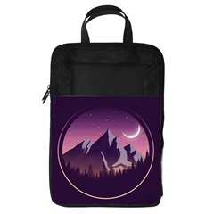 Mountain Night Crescent Moon Foldable Shoe Storage Bag
