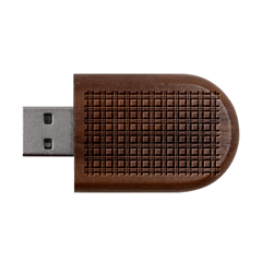 Blue Tartan Plaid 1 Wood Oval Usb Flash Drive
