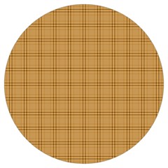 Autumn Fall Plaid Tartan 1 Round Trivet