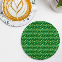 Golden Leaves Uv Print Round Tile Coaster