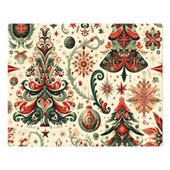Christmas Tree Snow Two Sides Premium Plush Fleece Blanket (large)