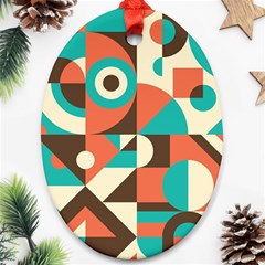 Retro Colorful Background, Retro Abstraction Ornament (oval)