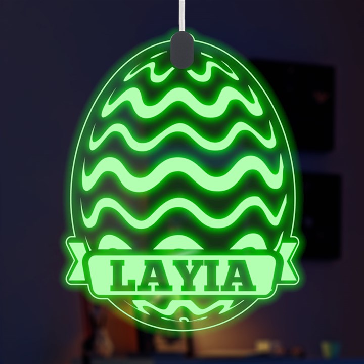 Personalized Name Easter Pattern 15 LED Acrylic Ornament