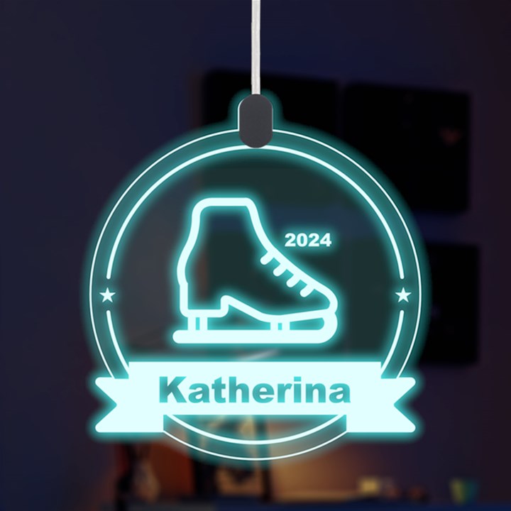 Personalized Sport Theme Ice Skating LED Acrylic Ornament