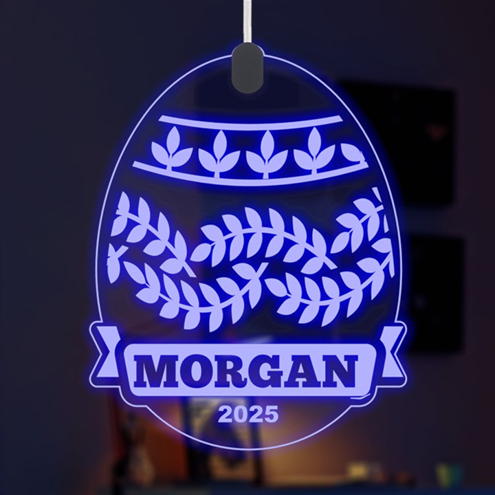 Personalized Name Easter Pattern 2 LED Acrylic Ornament