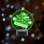 halloween Remote LED Acrylic Message Display (Black Round Stand)  Front