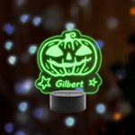 halloween Remote LED Acrylic Message Display (Black Round Stand)  Front
