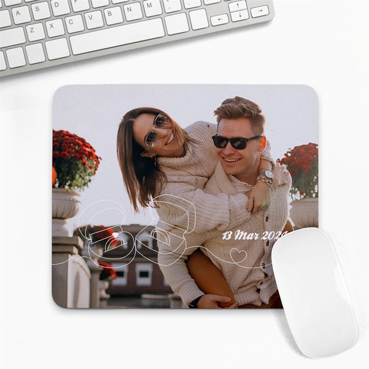 Wedding Rings Personalized Photo Name Mousepad Collage Mousepad