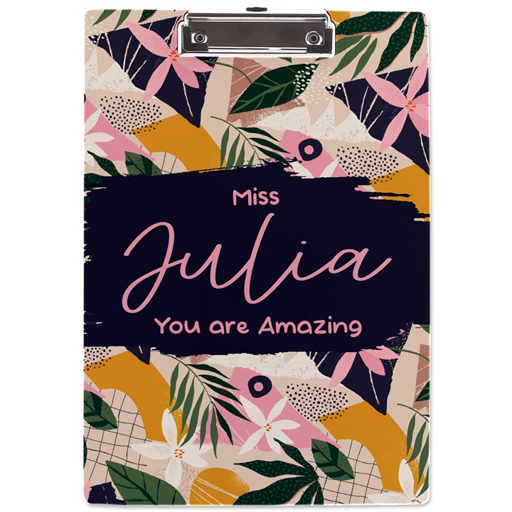 Tropical Name Acrylic Clipboard A4 Acrylic Clipboard
