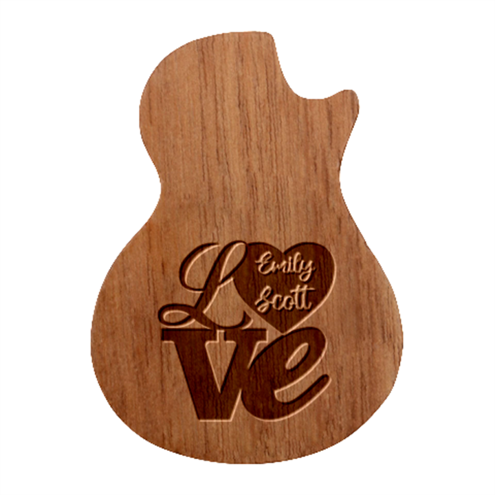 Personalized Love Anniversary Guitar Shape Wood Guitar Pick Holder Case and Picks Set Guitar Shape Wood Guitar Pick Holder Case And Picks Set