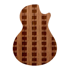 Retro 60s 50s Plaid Pattern 4 Guitar Shape Wood Guitar Pick Holder Case And Picks Set