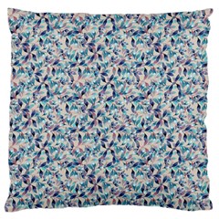 Blue Leaves (2) Large Cushion Case (one Side)