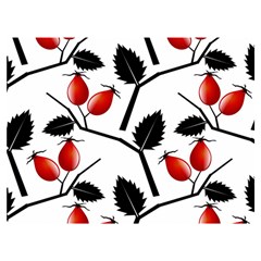 Rose Hip Pattern Branches Autumn 40  X 30  Two Sides Premium Plush Fleece Blanket (baby Size)