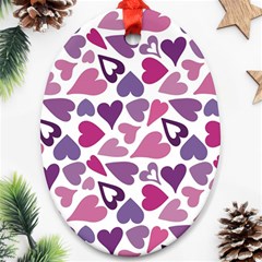 Heart Pattern Repetition Background Ornament (oval)