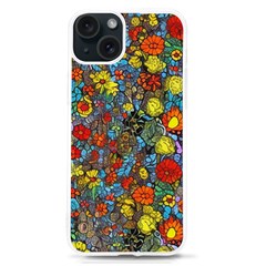 Mid Century Retro Floral 1970s 1960s Pattern 56 Iphone 15 Tpu Uv Print Case