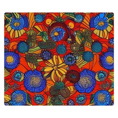 Mid Century Retro Floral 1970s 1960s Pattern 69 50  X 40  Two Sides Premium Plush Fleece Blanket (kids Size)
