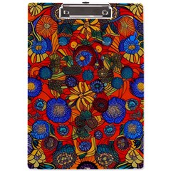 Mid Century Retro Floral 1970s 1960s Pattern 69 A4 Acrylic Clipboard