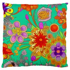 Mid Century Retro Floral 1970s 1960s Pattern 58 16  Baby Flannel Cushion Case (two Sides)
